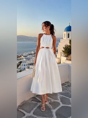 The Aje. Henriette Cutout Cotton-Twill Midi Dress NWT